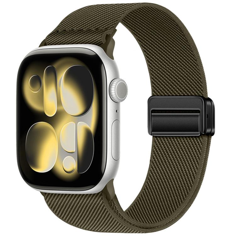 For Apple Watch 42mm / 41mm / 40mm / 38mm Double Magnetic Buckle Elastic Nylon Watch Band