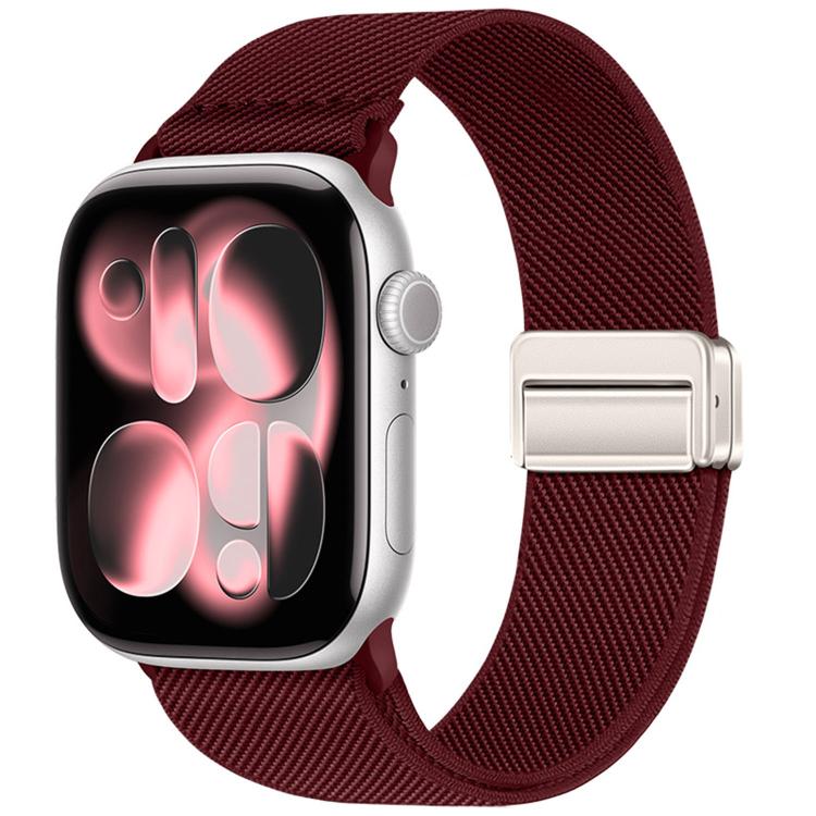 For Apple Watch 42mm / 41mm / 40mm / 38mm Double Magnetic Buckle Elastic Nylon Watch Band