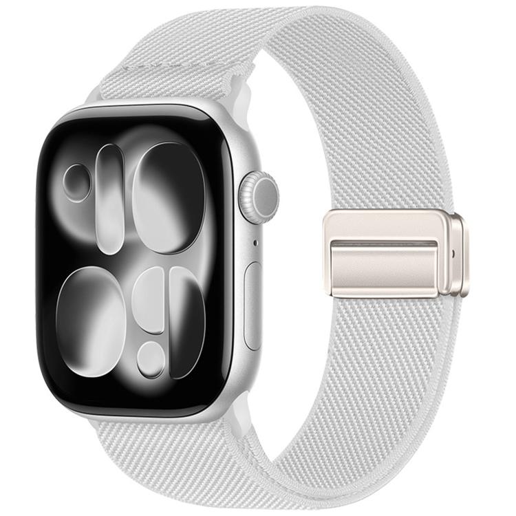 For Apple Watch 42mm / 41mm / 40mm / 38mm Double Magnetic Buckle Elastic Nylon Watch Band