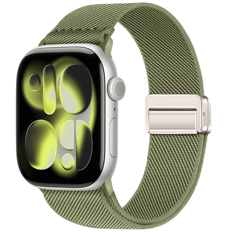 For Apple Watch 42mm / 41mm / 40mm / 38mm Double Magnetic Buckle Elastic Nylon Watch Band