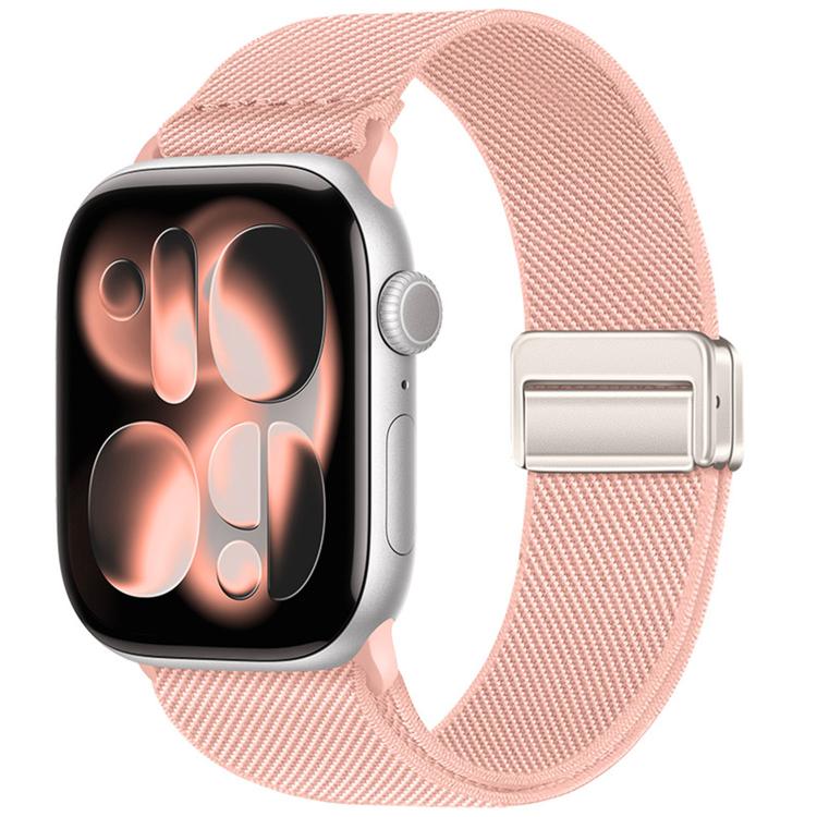 For Apple Watch 42mm / 41mm / 40mm / 38mm Double Magnetic Buckle Elastic Nylon Watch Band