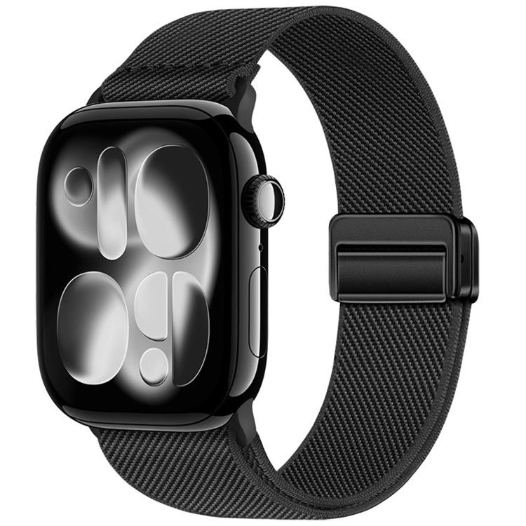 For Apple Watch 42mm / 41mm / 40mm / 38mm Double Magnetic Buckle Elastic Nylon Watch Band