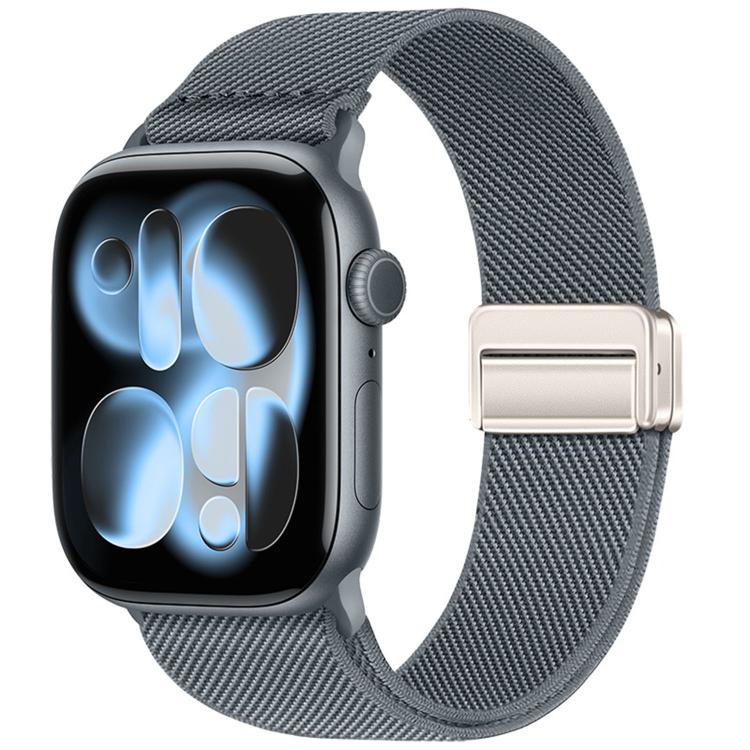For Apple Watch 42mm / 41mm / 40mm / 38mm Double Magnetic Buckle Elastic Nylon Watch Band