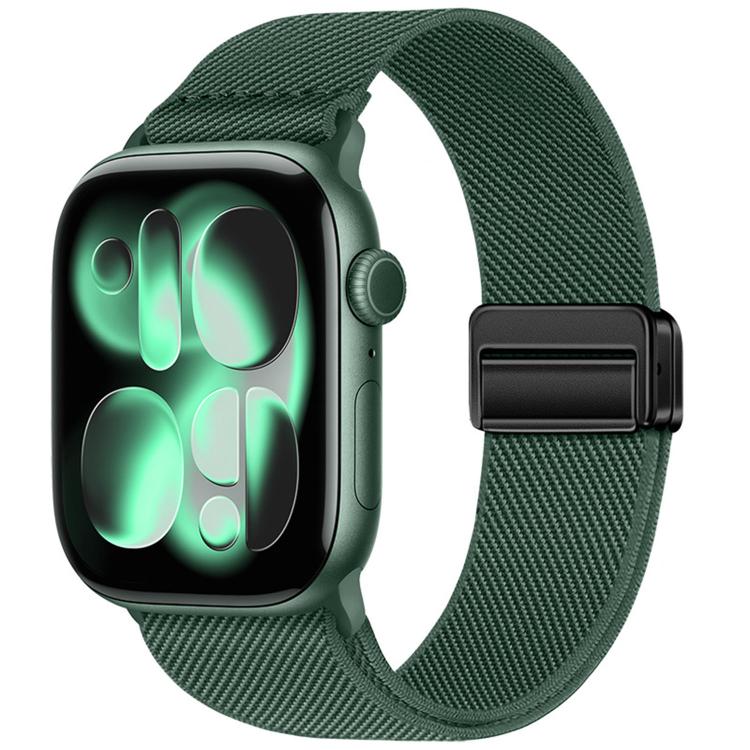 For Apple Watch 42mm / 41mm / 40mm / 38mm Double Magnetic Buckle Elastic Nylon Watch Band