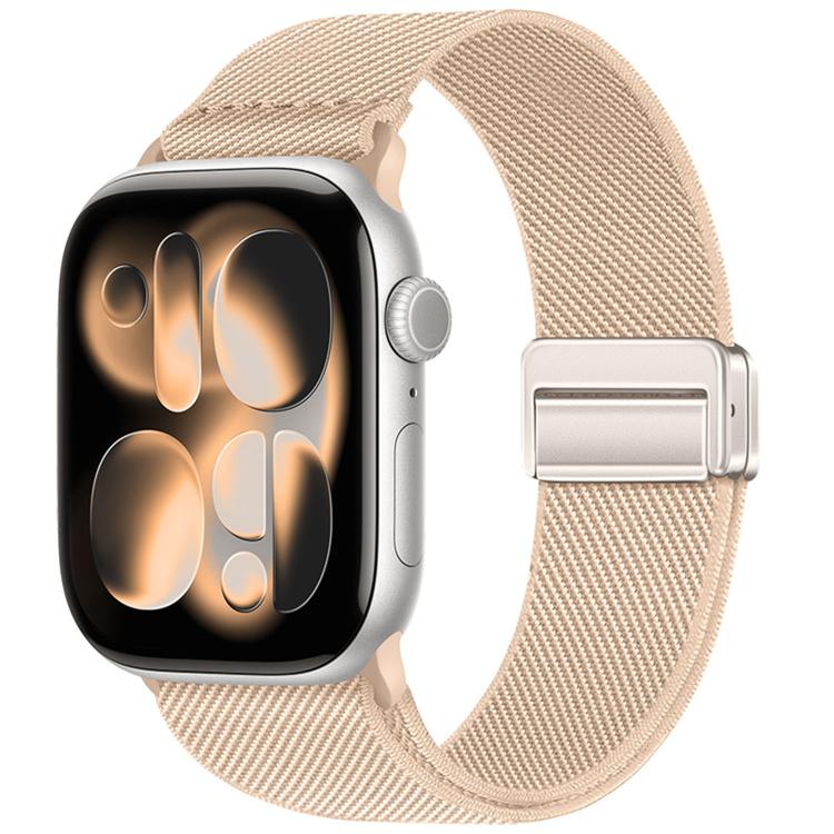 For Apple Watch 42mm / 41mm / 40mm / 38mm Double Magnetic Buckle Elastic Nylon Watch Band