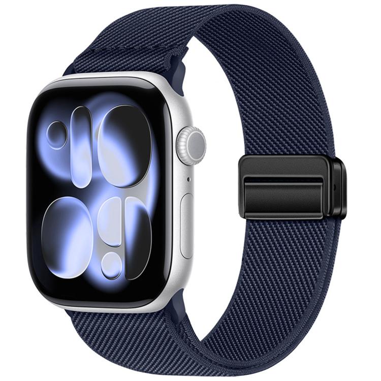 For Apple Watch 42mm / 41mm / 40mm / 38mm Double Magnetic Buckle Elastic Nylon Watch Band