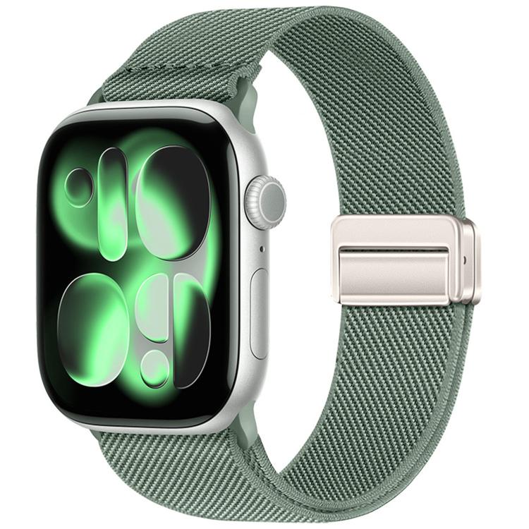 For Apple Watch 42mm / 41mm / 40mm / 38mm Double Magnetic Buckle Elastic Nylon Watch Band
