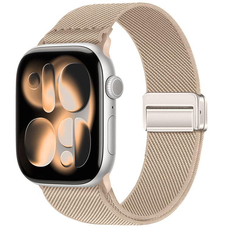 For Apple Watch 42mm / 41mm / 40mm / 38mm Double Magnetic Buckle Elastic Nylon Watch Band