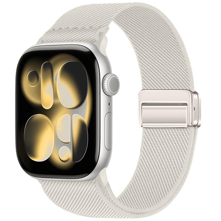 For Apple Watch 42mm / 41mm / 40mm / 38mm Double Magnetic Buckle Elastic Nylon Watch Band