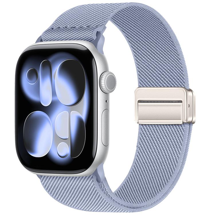 For Apple Watch 42mm / 41mm / 40mm / 38mm Double Magnetic Buckle Elastic Nylon Watch Band