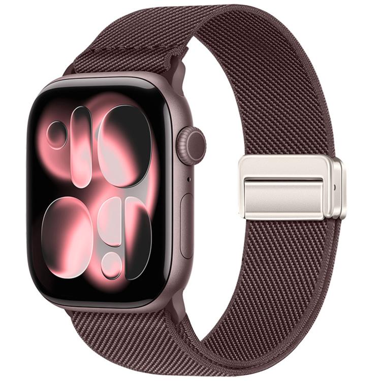 For Apple Watch 42mm / 41mm / 40mm / 38mm Double Magnetic Buckle Elastic Nylon Watch Band