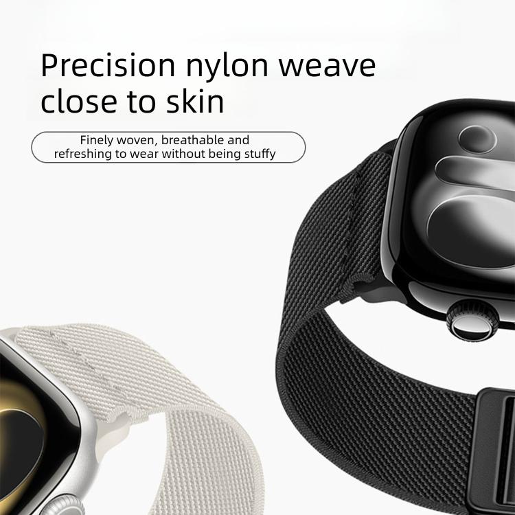 For Apple Watch 42mm / 41mm / 40mm / 38mm Double Magnetic Buckle Elastic Nylon Watch Band