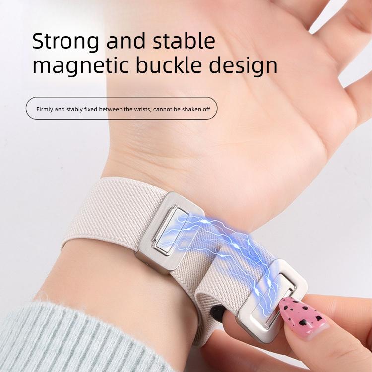 For Apple Watch 49mm / 46mm / 45mm / 44mm Double Magnetic Buckle Elastic Nylon Watch Band