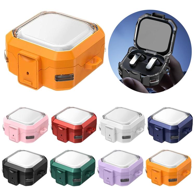 For Samsung Galaxy Buds 4 / 4 Pro  Armour Style Buckle Full Coverage Shockproof Transparent Earphone Case