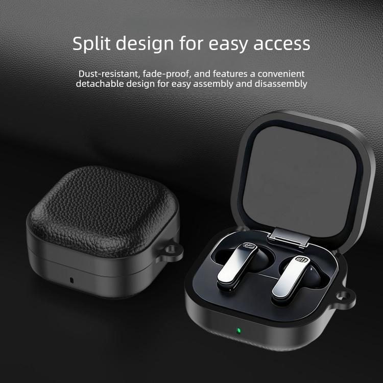 For Samsung Galaxy Buds 4 / 4 Pro  Lychee Texture Full-Coverage Shockproof TPU Earbud Case