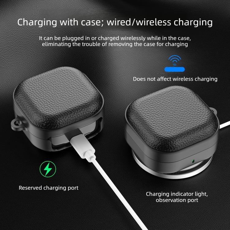 For Samsung Galaxy Buds 4 / 4 Pro  Lychee Texture Full-Coverage Shockproof TPU Earbud Case