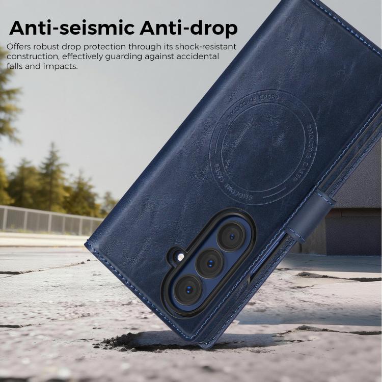 For Samsung Galaxy Z Fold7 5G Lingdun Detachable Magnetic Foldable Vegan Leather Phone Case
