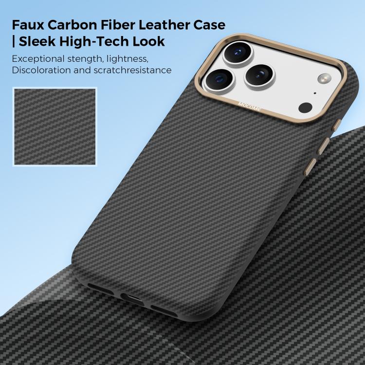 For iPhone 17 Pro Max Mocome Kevlar Carbon Fiber Texture Magnetic Shockproof Phone Case