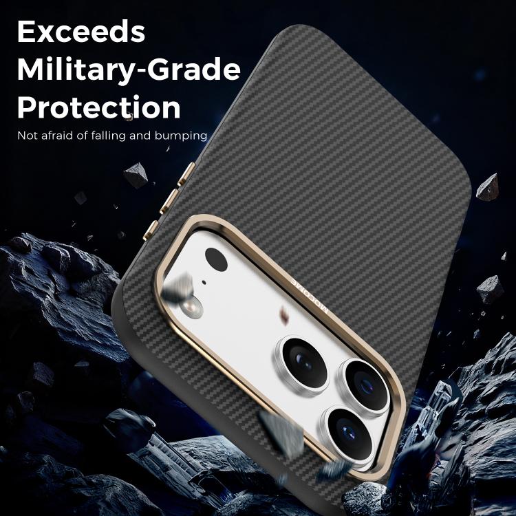 For iPhone 17 Pro Max Mocome Kevlar Carbon Fiber Texture Magnetic Shockproof Phone Case