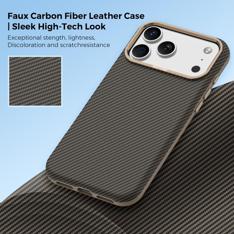 For iPhone 17 Pro Max Mocome Kevlar Carbon Fiber Texture Magnetic Shockproof Phone Case