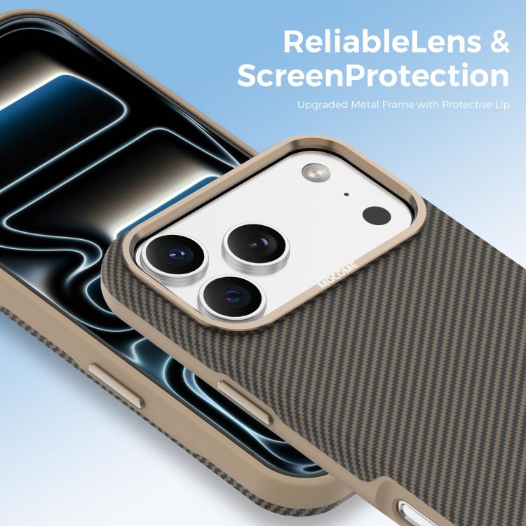 For iPhone 17 Pro Max Mocome Kevlar Carbon Fiber Texture Magnetic Shockproof Phone Case