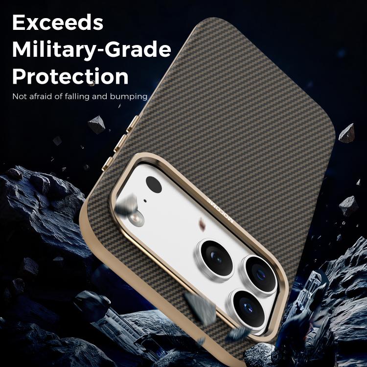 For iPhone 17 Pro Max Mocome Kevlar Carbon Fiber Texture Magnetic Shockproof Phone Case