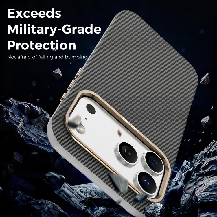 For iPhone 17 Pro Max Mocome Kevlar Carbon Fiber Texture Magnetic Shockproof Phone Case