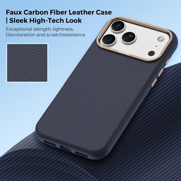 For iPhone 17 Pro Max Mocome Kevlar Carbon Fiber Texture Magnetic Shockproof Phone Case