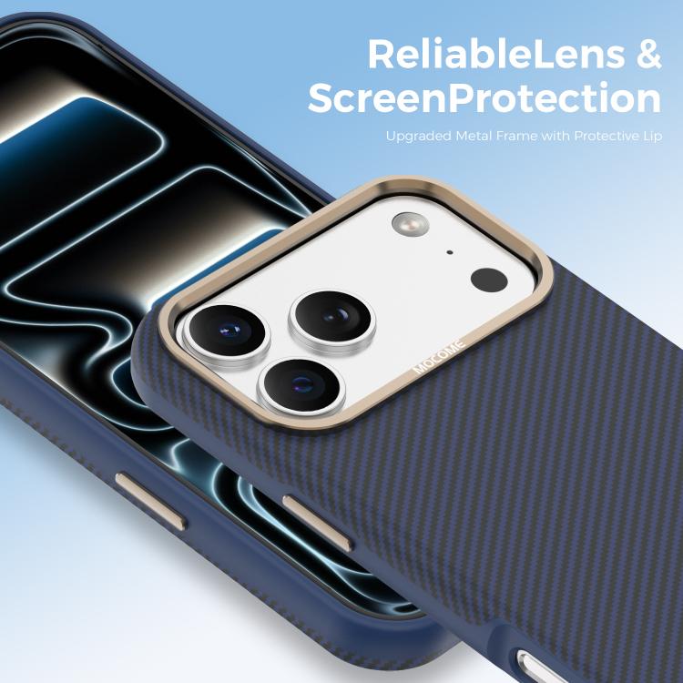 For iPhone 17 Pro Max Mocome Kevlar Carbon Fiber Texture Magnetic Shockproof Phone Case