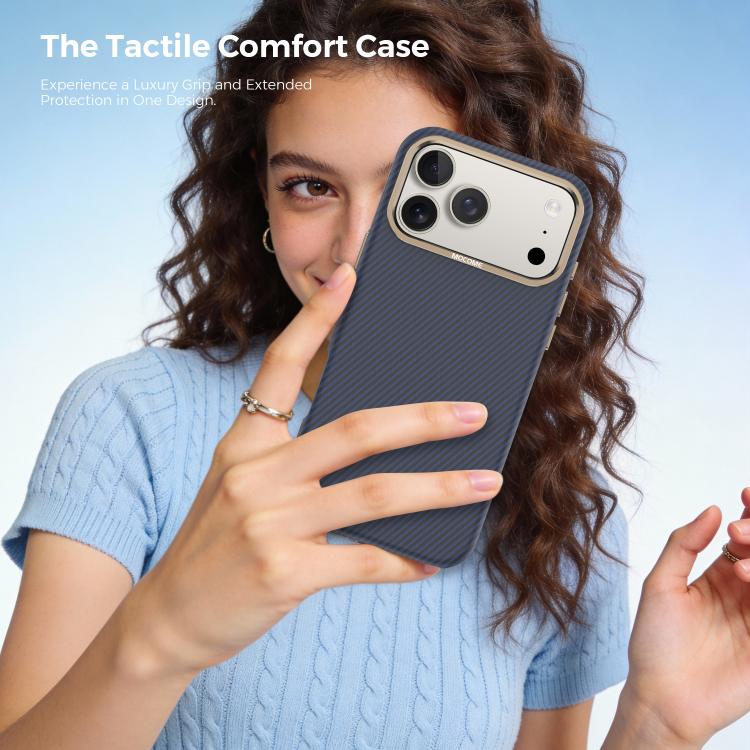 For iPhone 17 Pro Max Mocome Kevlar Carbon Fiber Texture Magnetic Shockproof Phone Case