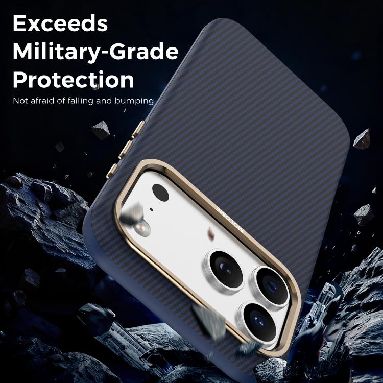 For iPhone 17 Pro Max Mocome Kevlar Carbon Fiber Texture Magnetic Shockproof Phone Case