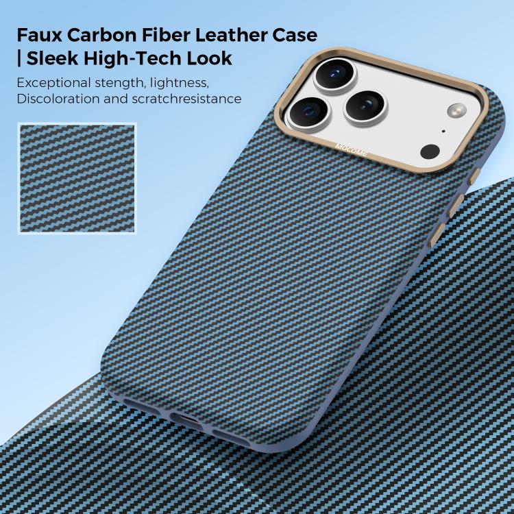 For iPhone 17 Pro Max Mocome Kevlar Carbon Fiber Texture Magnetic Shockproof Phone Case