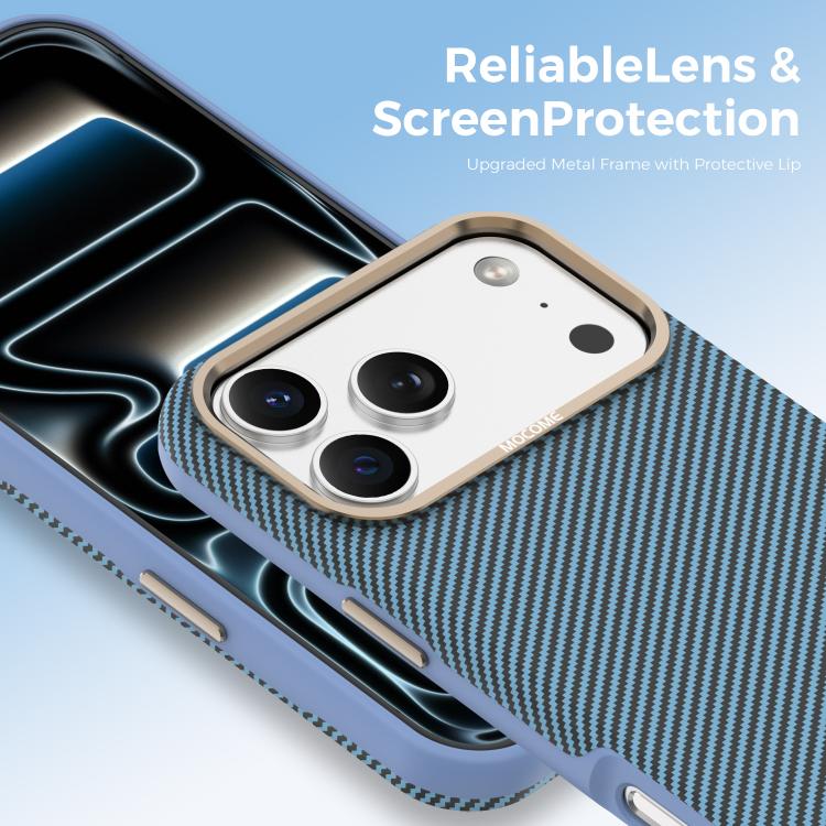 For iPhone 17 Pro Max Mocome Kevlar Carbon Fiber Texture Magnetic Shockproof Phone Case