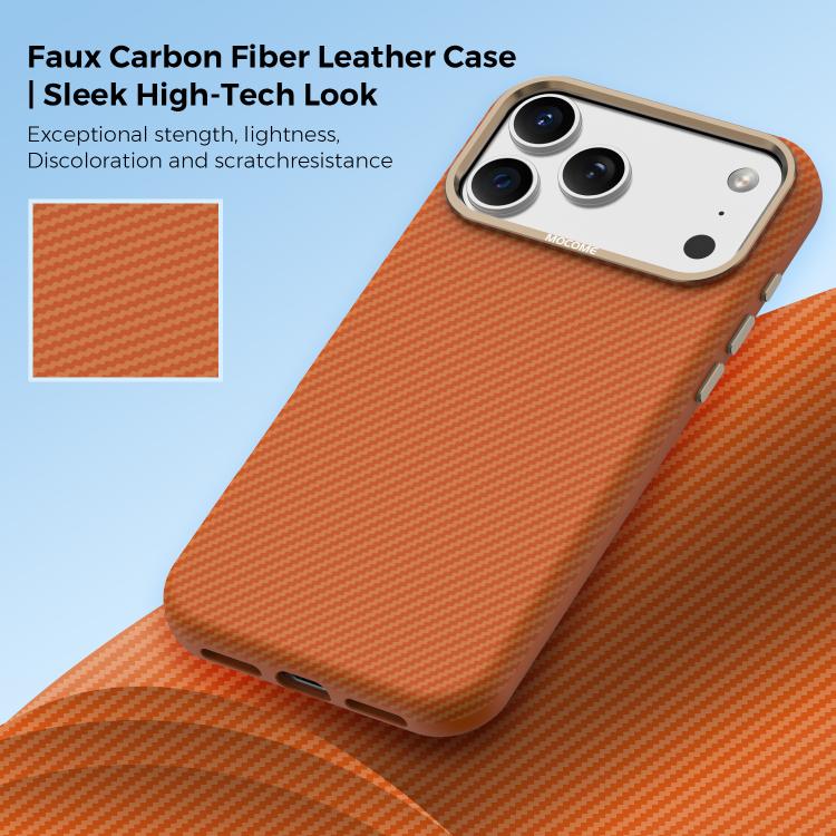 For iPhone 17 Pro Max Mocome Kevlar Carbon Fiber Texture Magnetic Shockproof Phone Case