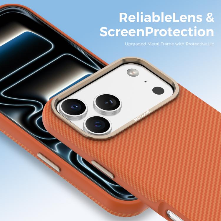 For iPhone 17 Pro Max Mocome Kevlar Carbon Fiber Texture Magnetic Shockproof Phone Case