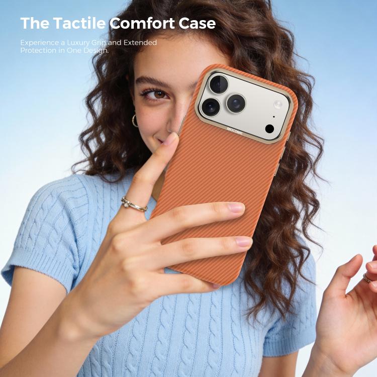 For iPhone 17 Pro Max Mocome Kevlar Carbon Fiber Texture Magnetic Shockproof Phone Case