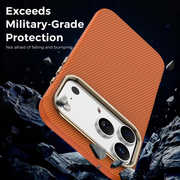 For iPhone 17 Pro Max Mocome Kevlar Carbon Fiber Texture Magnetic Shockproof Phone Case