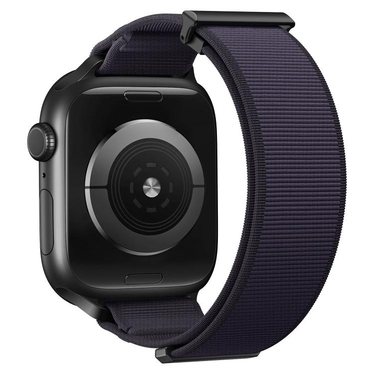 For Apple Watch 49mm / 46mm / 45mm / 44mm Double-Jointed Magnetic Metal-Tip Nylon Watch Band