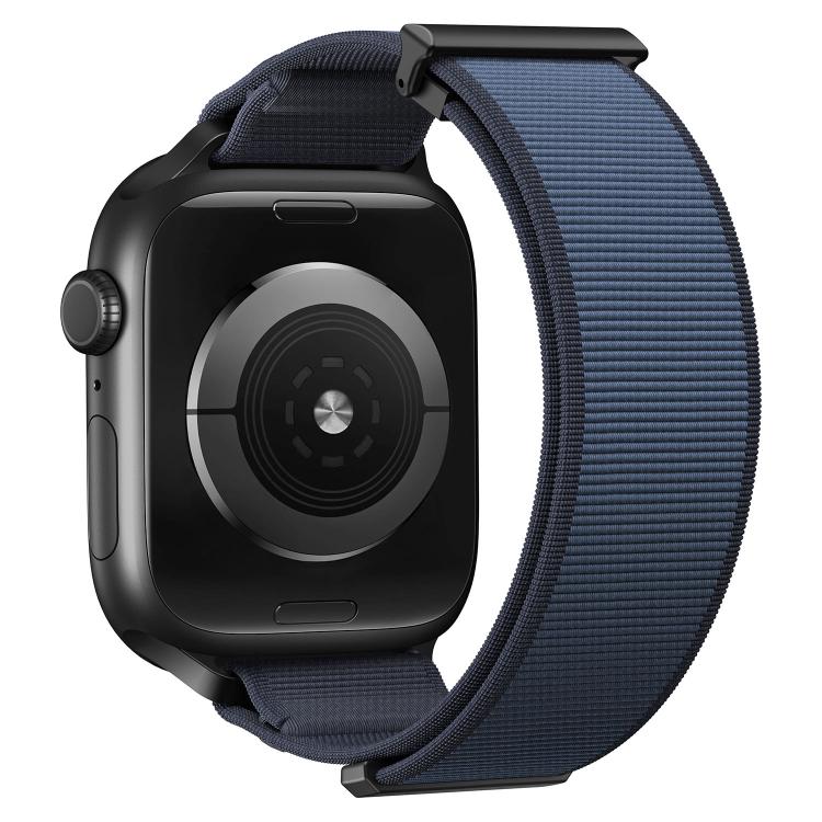 For Apple Watch 49mm / 46mm / 45mm / 44mm Double-Jointed Magnetic Metal-Tip Nylon Watch Band