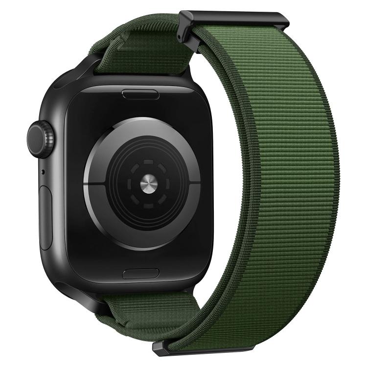 For Apple Watch 49mm / 46mm / 45mm / 44mm Double-Jointed Magnetic Metal-Tip Nylon Watch Band