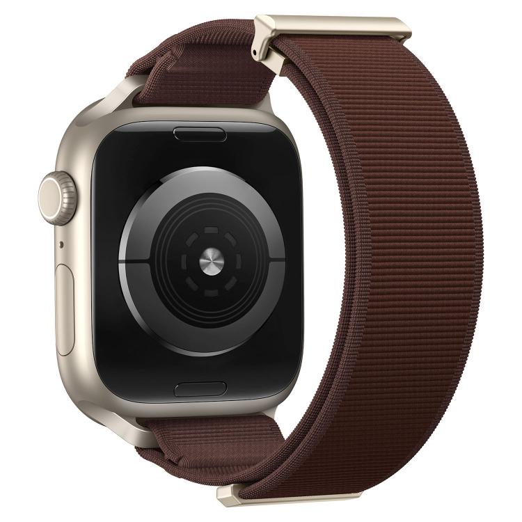 For Apple Watch 49mm / 46mm / 45mm / 44mm Double-Jointed Magnetic Metal-Tip Nylon Watch Band