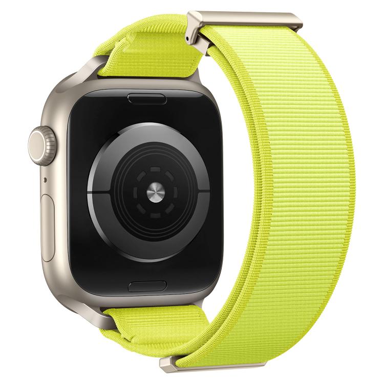 For Apple Watch 49mm / 46mm / 45mm / 44mm Double-Jointed Magnetic Metal-Tip Nylon Watch Band