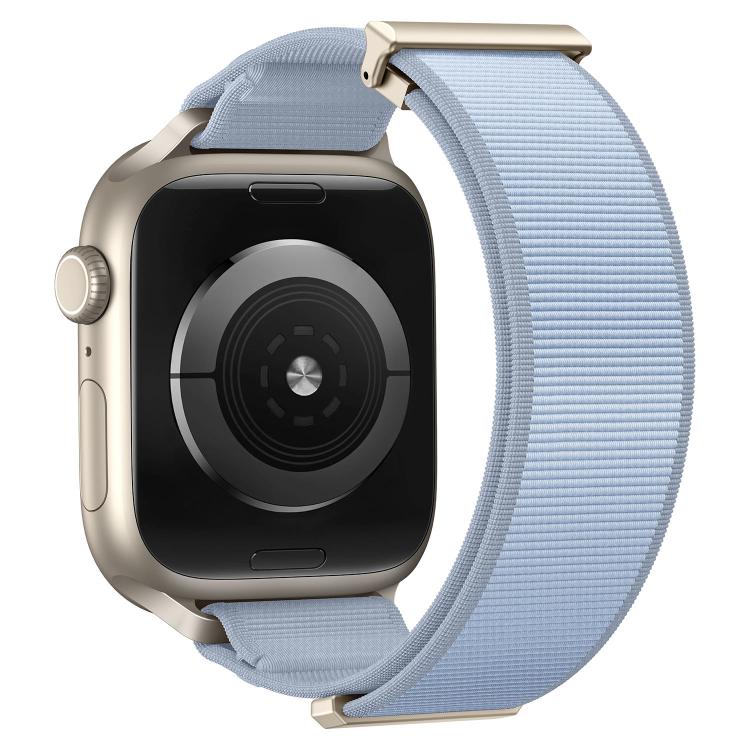 For Apple Watch 49mm / 46mm / 45mm / 44mm Double-Jointed Magnetic Metal-Tip Nylon Watch Band