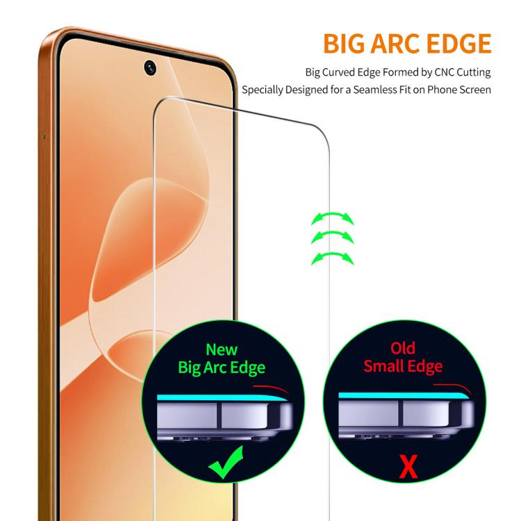 For Tecno Camon 50 4G 2pcs ENKAY 9H Big Arc Edge High Aluminum-silicon Tempered Glass Film