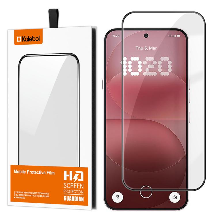 For Nothing Phone 4a Pro Kalebol High-Aluminum Screen-Printed Full-Coverage Anti-Fingerprint Black-Bordered HD Tempered Glass Film