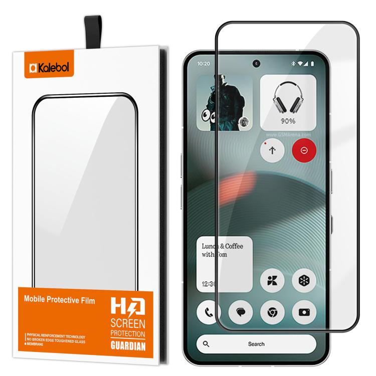 For Nothing Phone 3 Kalebol High-Aluminum Screen-Printed Full-Coverage Anti-Fingerprint Black-Bordered HD Tempered Glass Film
