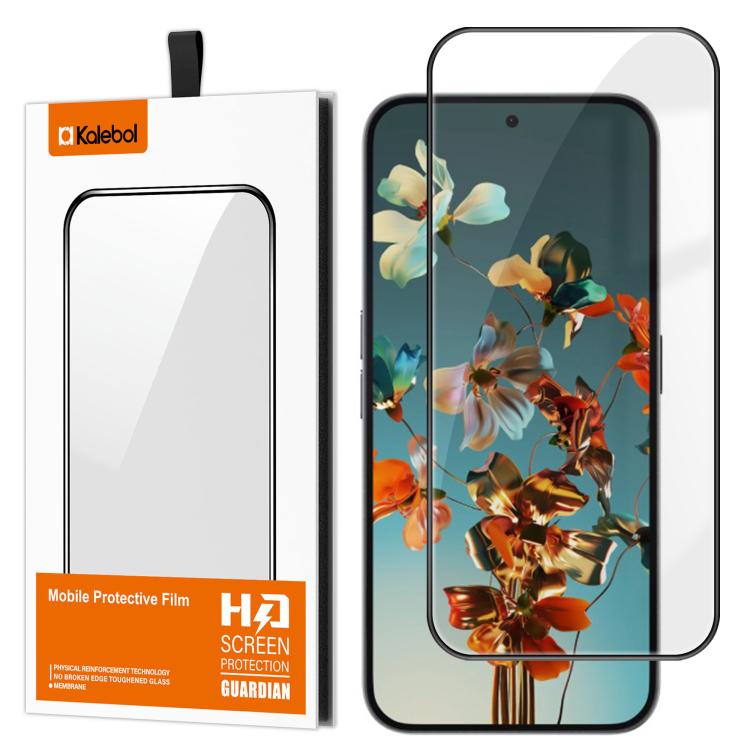 For Nothing Phone 2a Plus Kalebol High-Aluminum Screen-Printed Full-Coverage Anti-Fingerprint Black-Bordered HD Tempered Glass Film