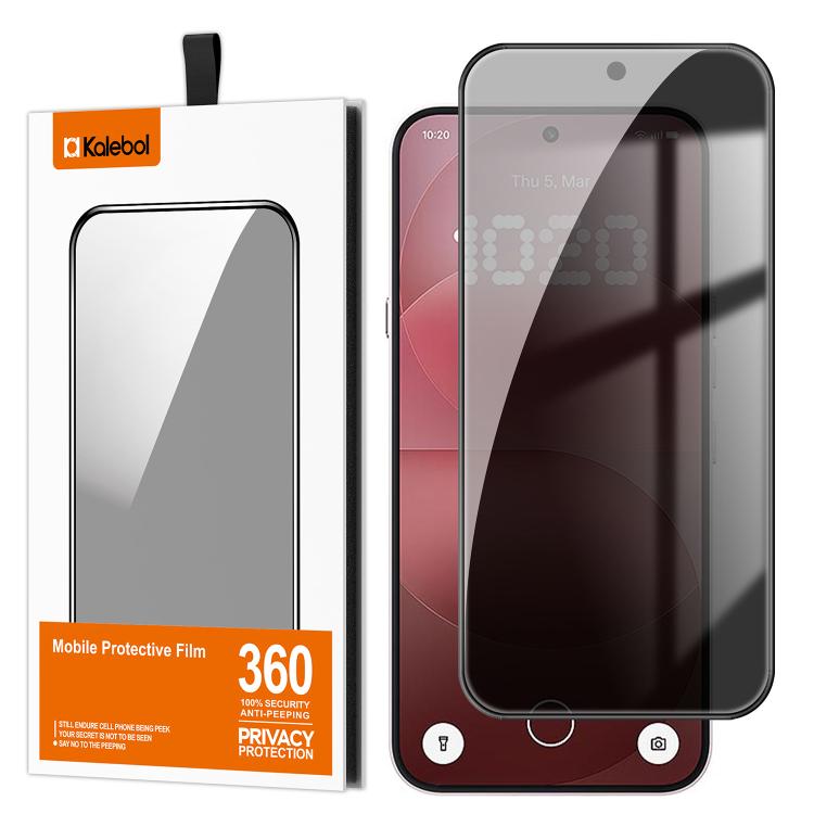 For Nothing Phone 4a Pro Kalebol High-Aluminum Screen-Printed Full-Coverage Black-Border Privacy Tempered Glass Film