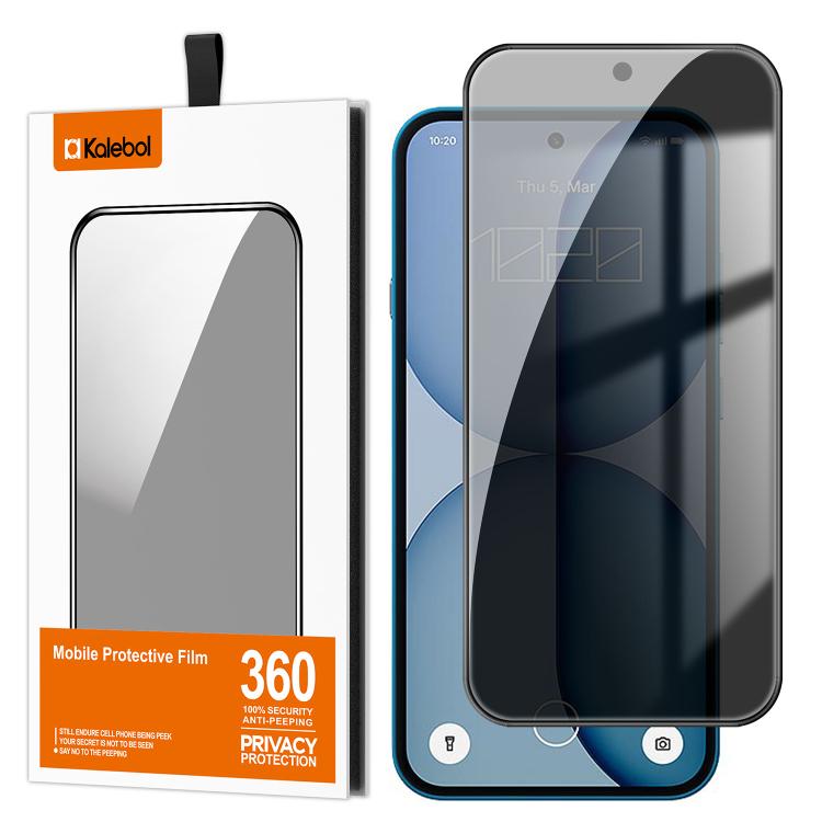 For Nothing Phone 4a Kalebol High-Aluminum Screen-Printed Full-Coverage Black-Border Privacy Tempered Glass Film