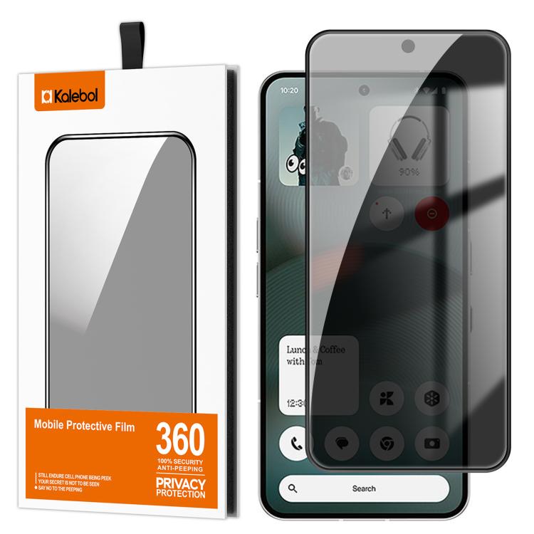 For Nothing Phone 3 Kalebol High-Aluminum Screen-Printed Full-Coverage Black-Border Privacy Tempered Glass Film